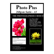 PhotoPlus Photo Paper A3 Premium Satin 260gsm - 20 Sheet Pack